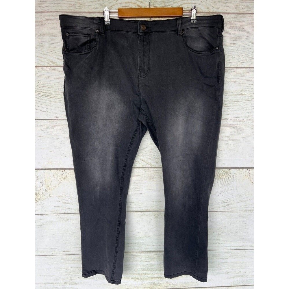Free Planet Jeans Mens Size 44X32 Worn Faded Black Regular Fit Stretch Jean New